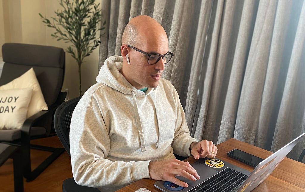 Man working on a laptop