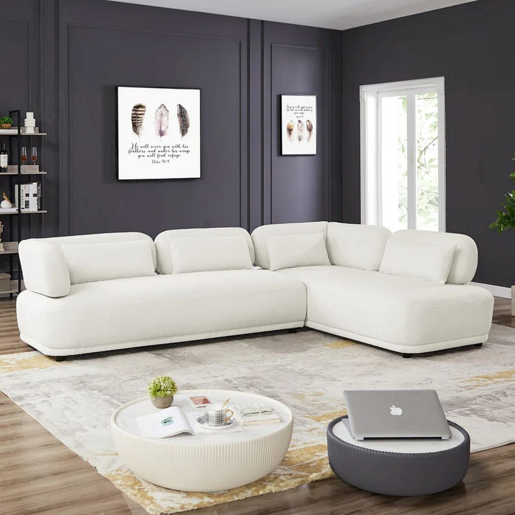 Richmond Right Facing Chaise Sectional Sofa: