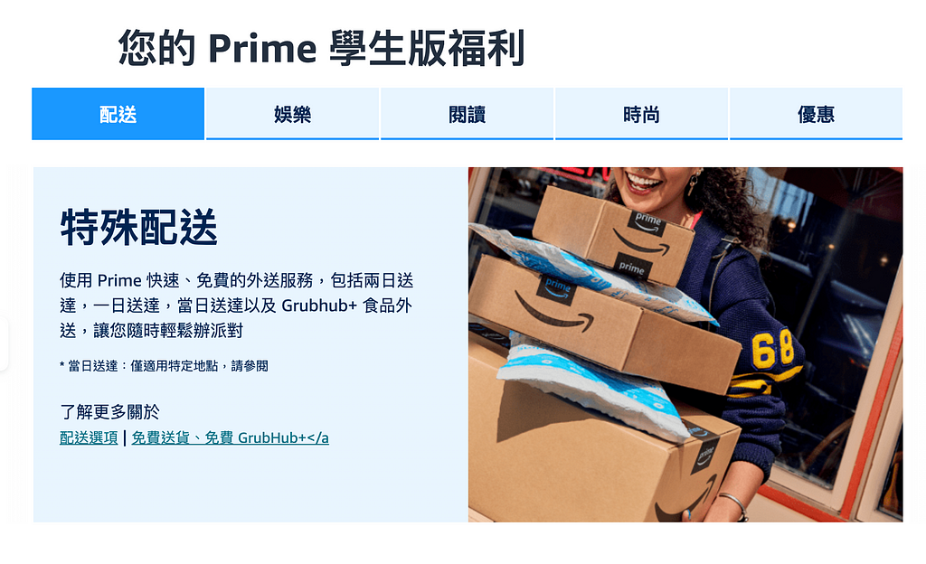 Amazon Prime學生優惠