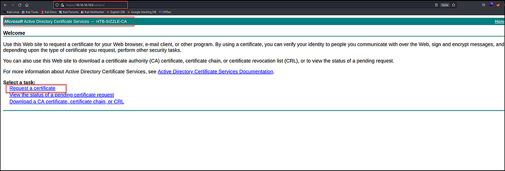 Figure 6 — shows the user requesting a certificate. R3dbuck3t