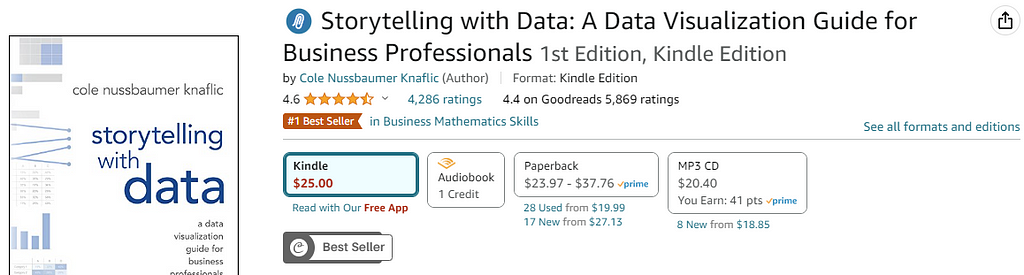 Storytelling with Data ebook on Kindle