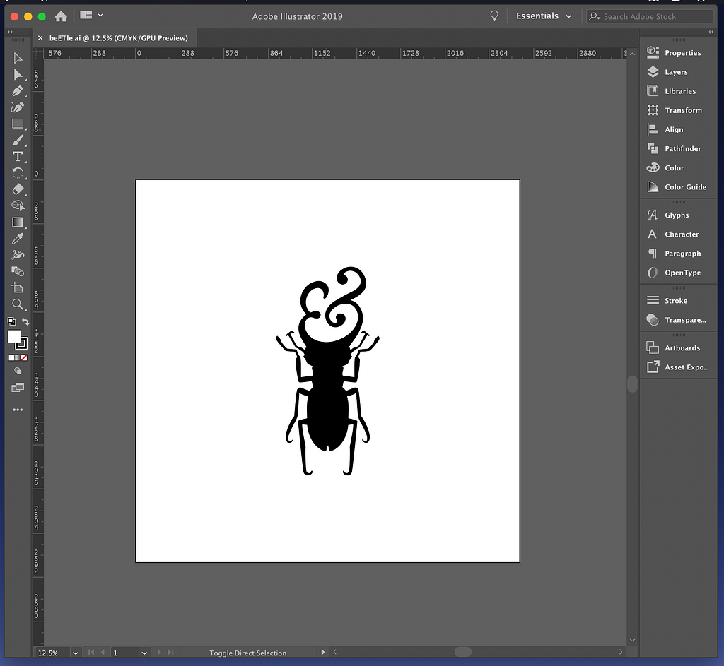 Screen shot of Adobe Illustrator with a vector