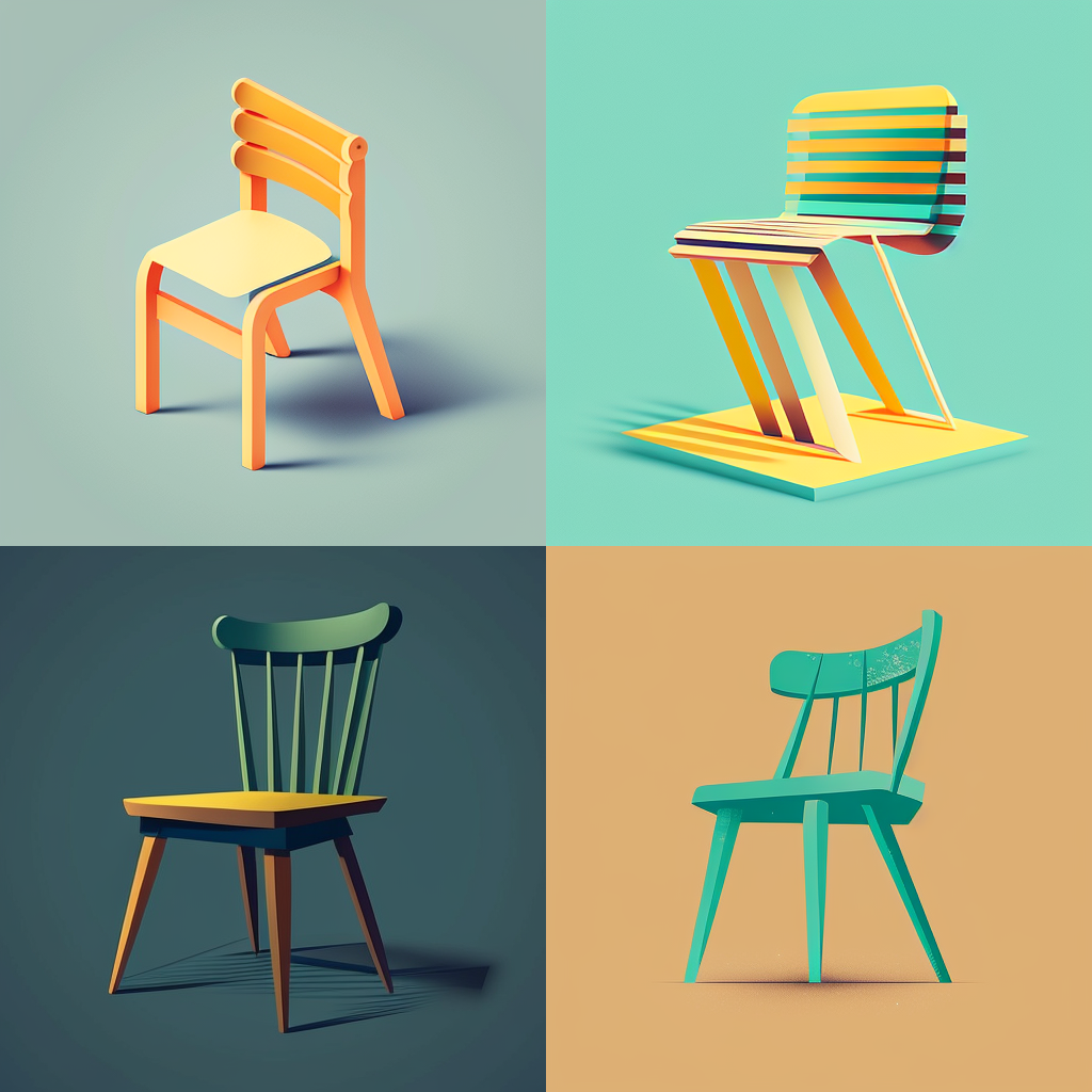 chairs, flat design