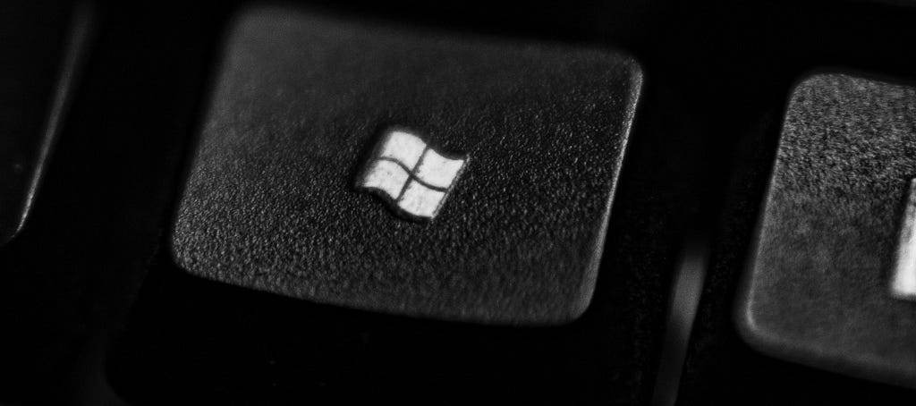 Closeup of Windows key on a keyboard