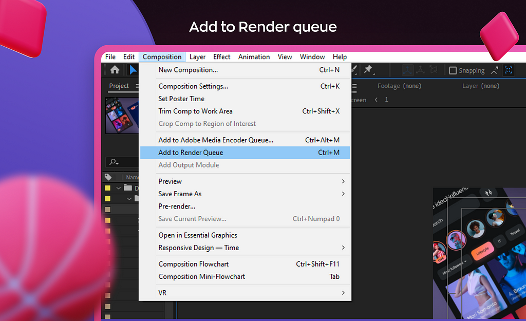 How to render video using Render Queue in Adobe After Effects