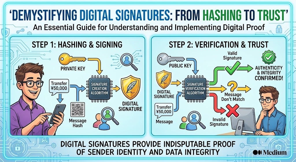 Demystifying Digital Signatures: From Hashing to Trust