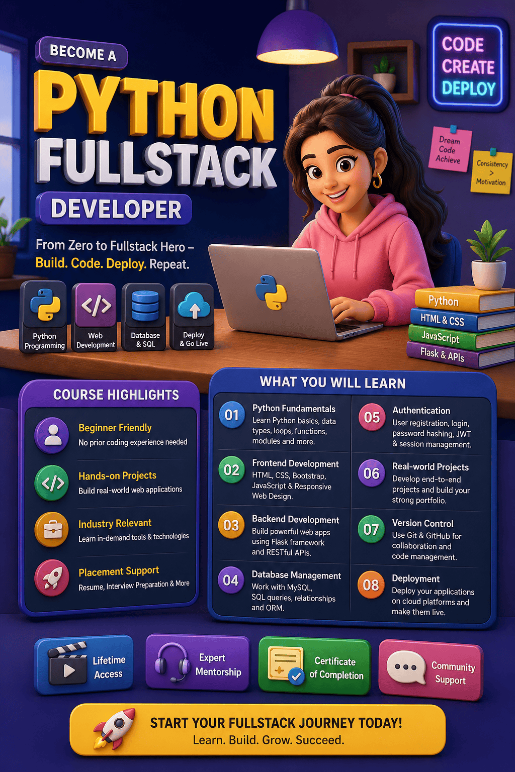 Python Full Stack Course in Telugu with Real-Time Projects