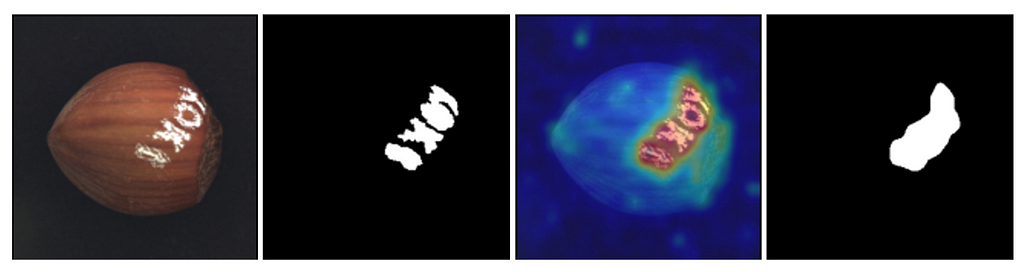 Anomaly detection of hazelnuts from the MVTec dataset