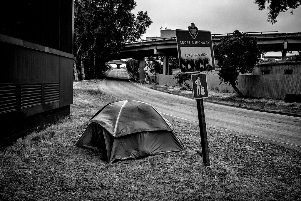Shelter on the 101 South on-ramp at Bryant and 10th Streets, San Francisco, California. Photo: Robert Gumpert 20 July 2020