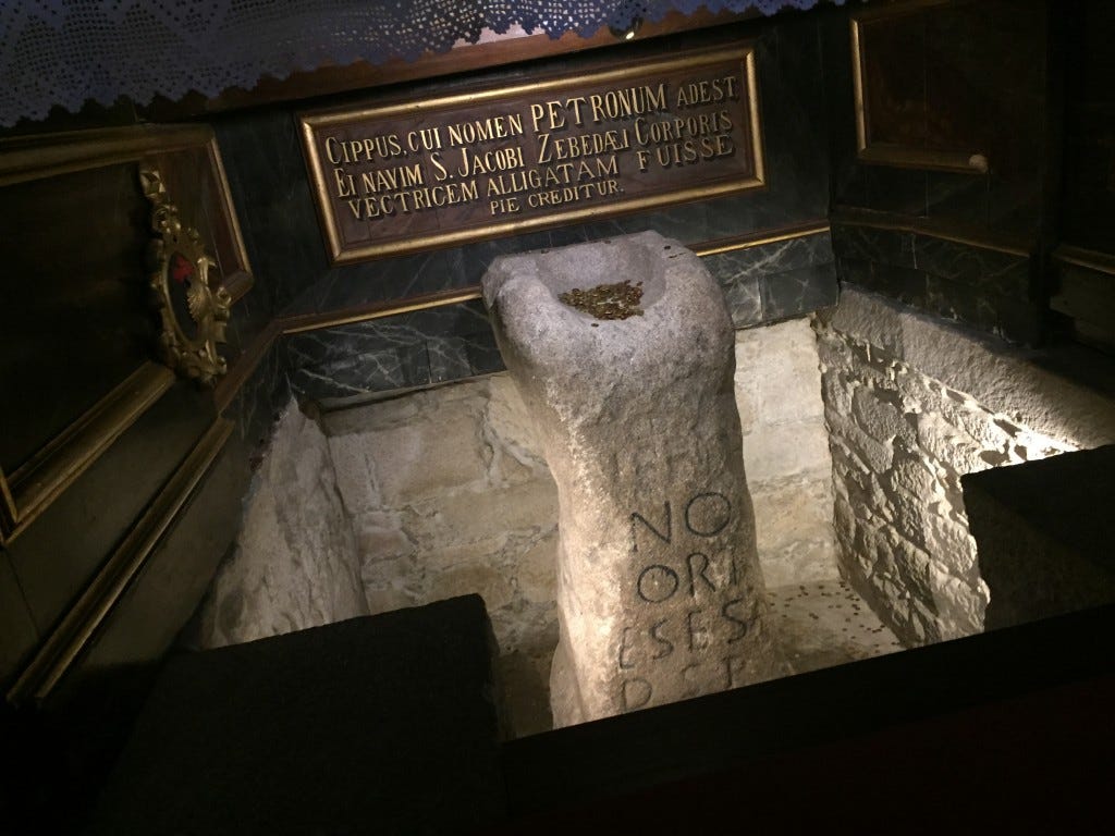 The padron or stone pillar that Saint James’ body was tied to, while in a boat