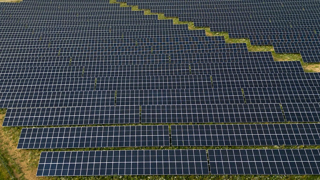 An image showing off-grid solar farm