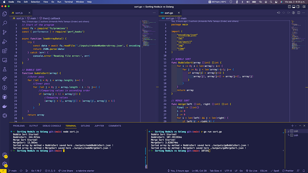 Visual Studio Code with the project open.