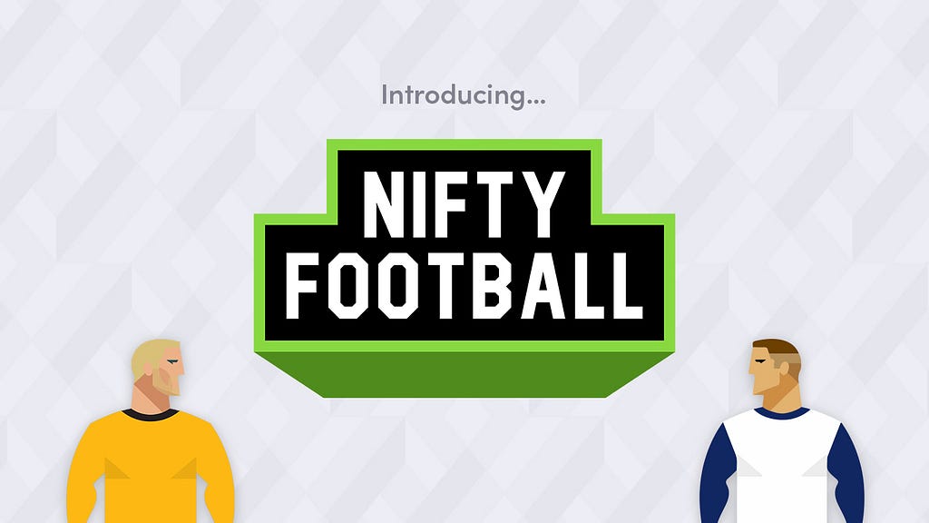 Nifty Football logo above images of two Nifty player NFTs