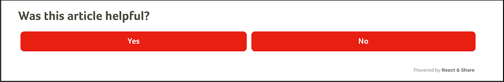 Reaction buttons at the bottom of a Parent Talk article asking users ‘Was this article helpful?’ and giving them a ‘Yes’ or ‘No’ option.