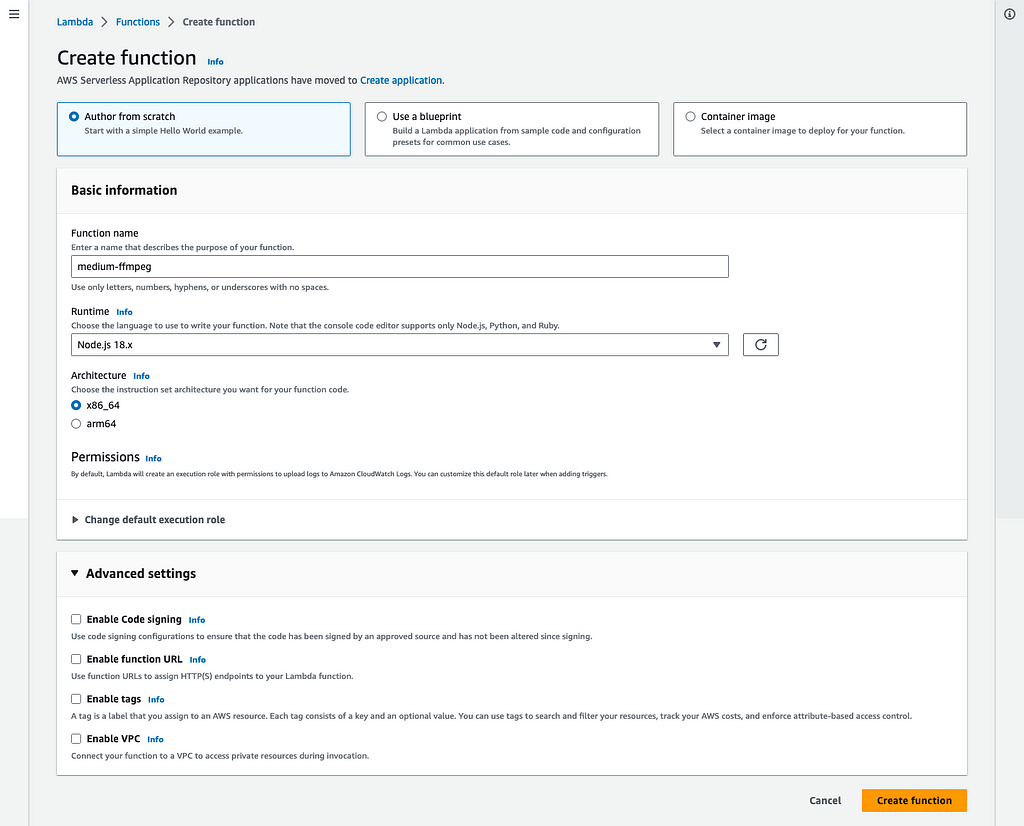 Create Lambda Function from scratch