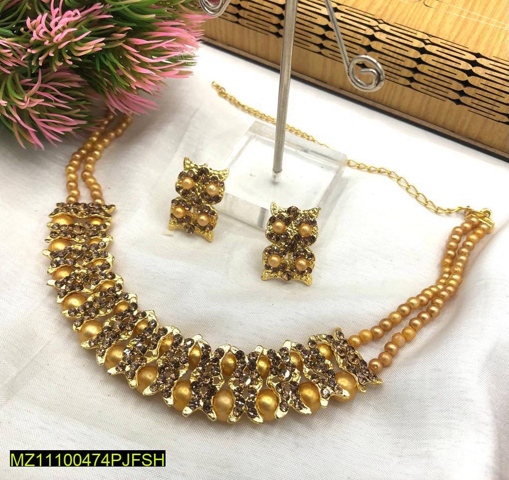 BUY NOW TO CONTACT THIS WHATSAPP NUMBER:03260476337 Free delivery in all over the Pakistan Champagne Pearl Choker Price:740