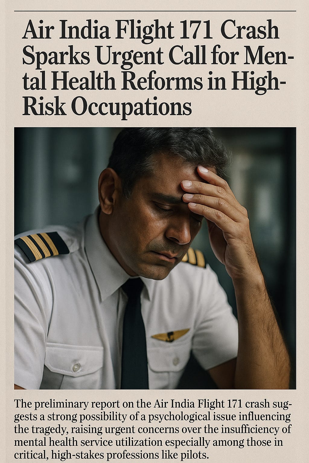 Air India Flight 171 Crash Sparks Urgent Call for Mental Health Reform