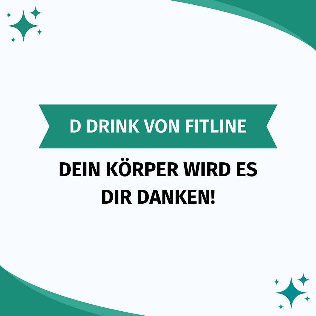 Schriftzug D Drink von FitLine-Dein Körper wird es dir danken