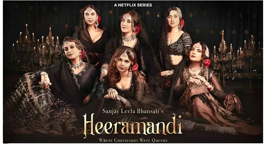 Heeramandi: The Diamond Bazaar Directed by Sanjay Leela Bhansali a majestic signature flair to stories of love and betrayal in the lives of courtesans in pre-independence India.