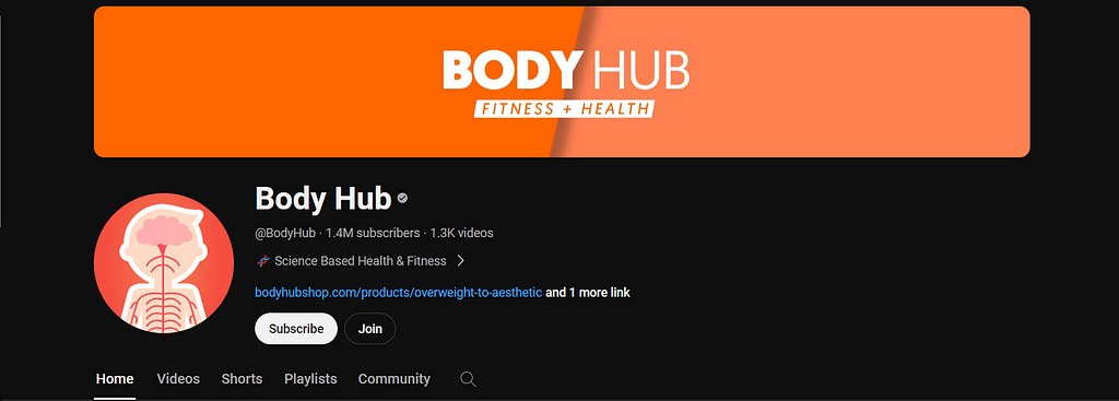 Body Hub YouTube Bio Screenshot