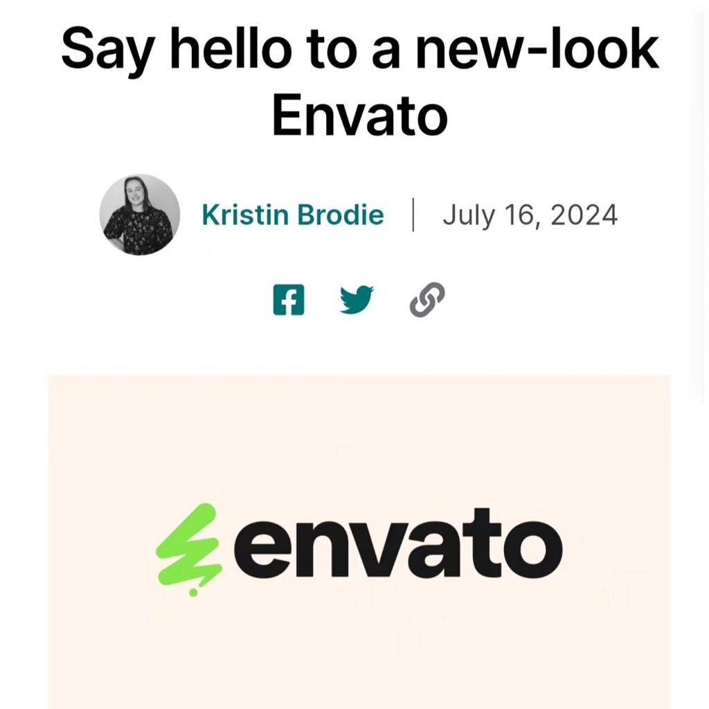 Envato new logo article documented by author….