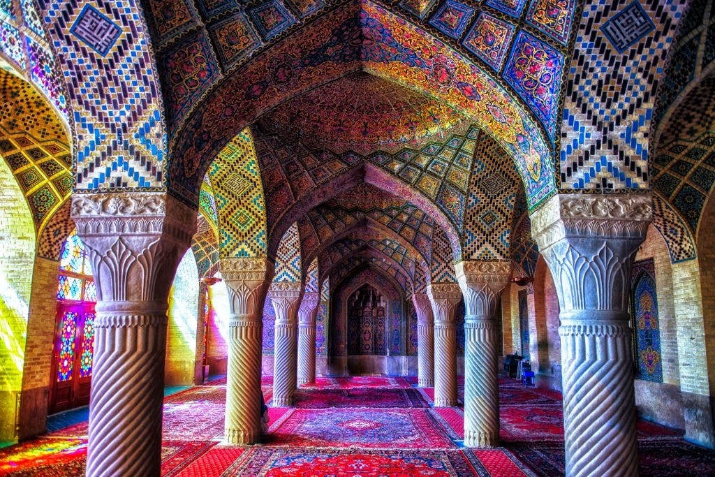 A wide angle view of this impressive building in Shiraz, Iran
