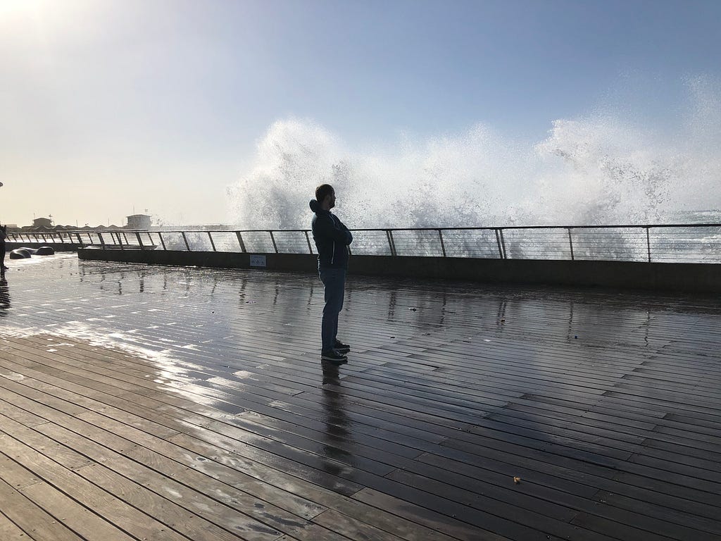 Looking at the waves of a TelAviv Storm, without flinching