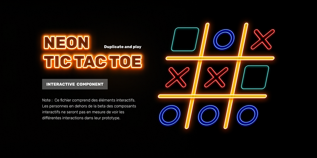 Tic Tac Toe illustration in a Neon style