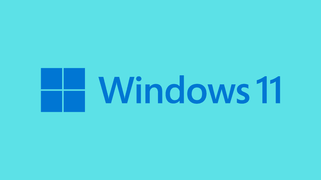 Windows 11 Logo on a Cyan Background