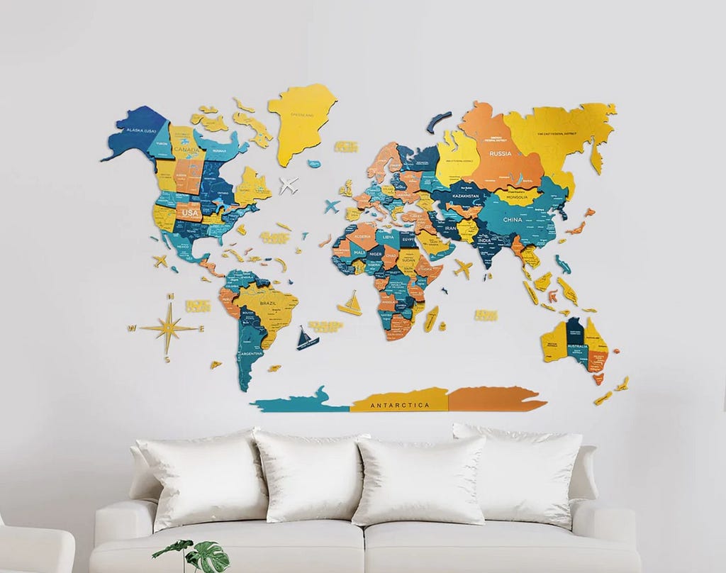 Free Wooden World Map Shipping Across UAE