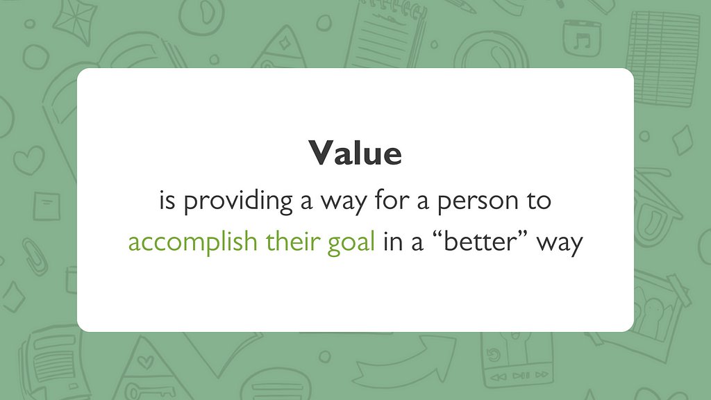 Value definition from caption as text on top of a green background