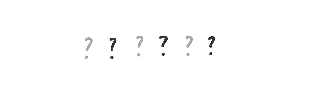 A set of question marks.