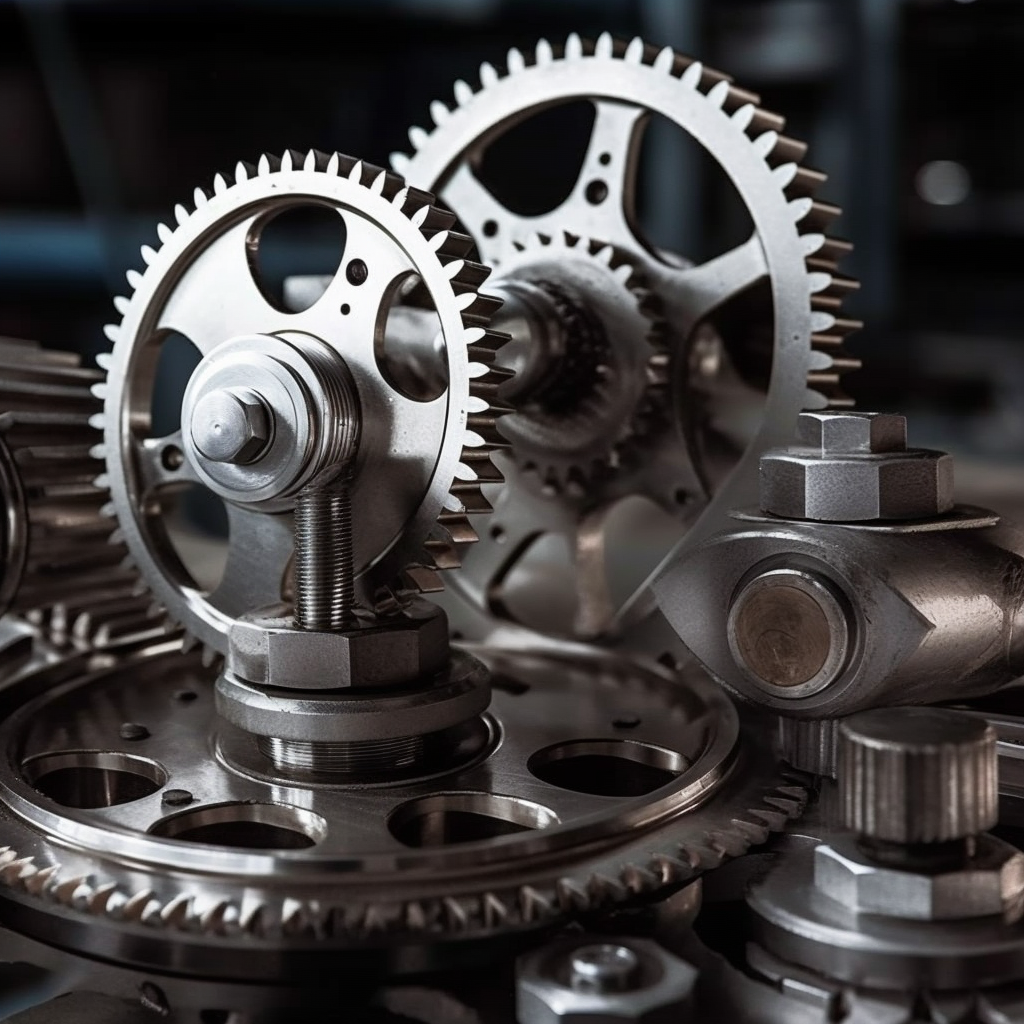 Image of gears moving together to power a machine