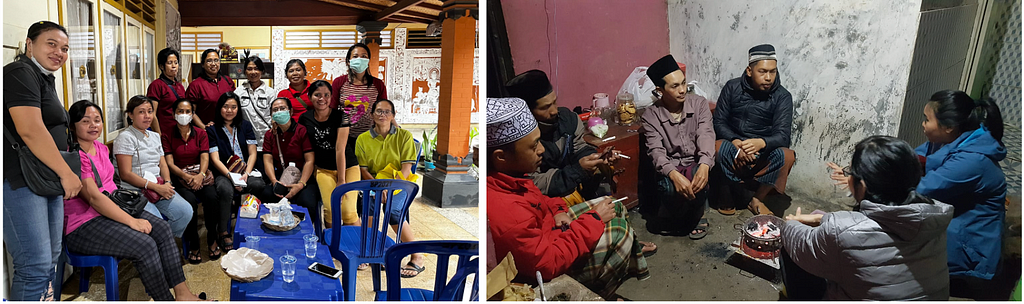 We made sure to involve members of communities from various backgrounds in the community engagement process, including women (left, from community engagement in Bali) and youth (right, from community engagement in central Java).