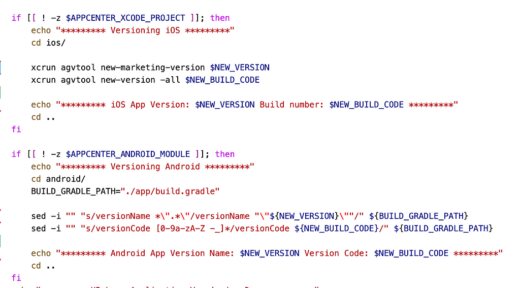This is the app center prebuild script, which reads version from versionConfig.json and update it in iOS and Android i.e., plist and gradle respectively.