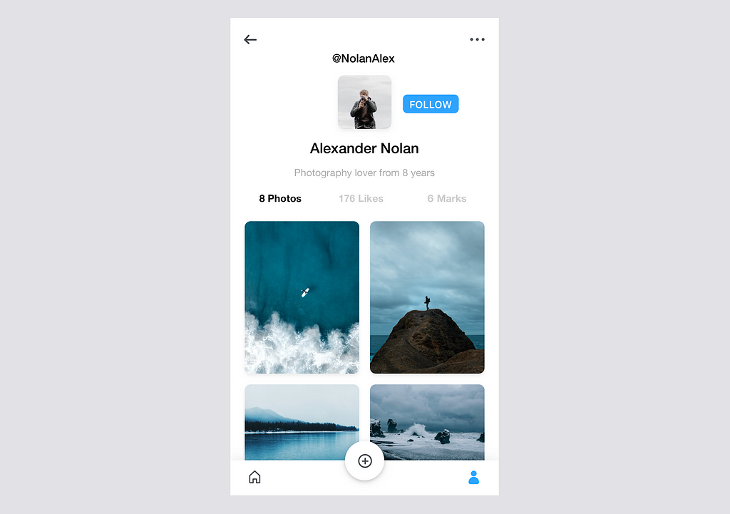 A Travel App Screen like Instagram