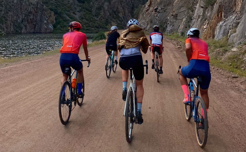 A group of cyclists on a gravel ride