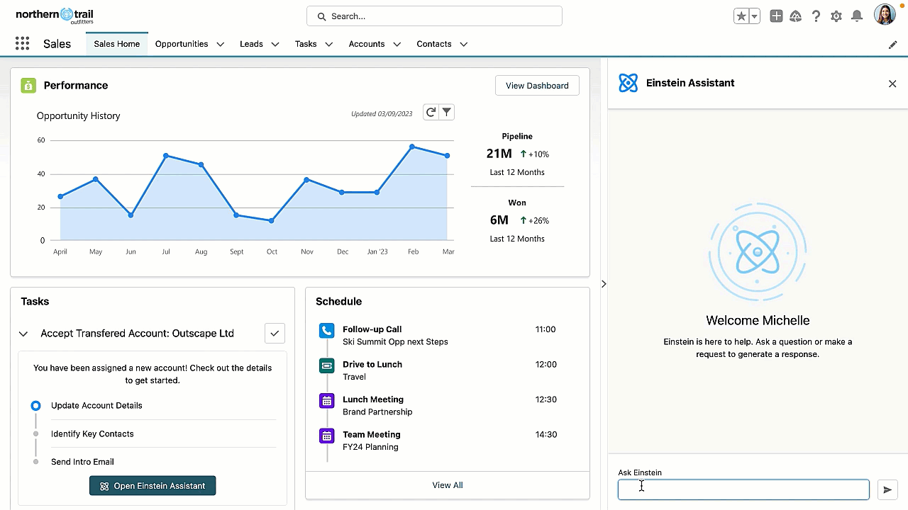 Demo showcasing Salesforce Einstein’s GPT capabilities