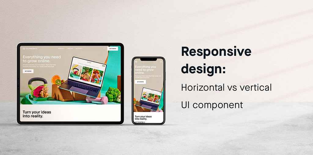 Horizontal vs vertical UI component in web responsive design