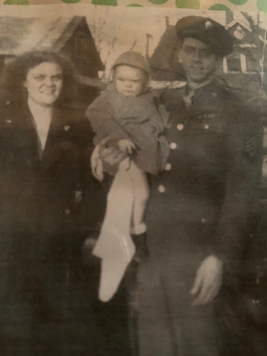 My great grandfather ,Richard II, holding my grandfather, Richard III, before shipping out during World War II