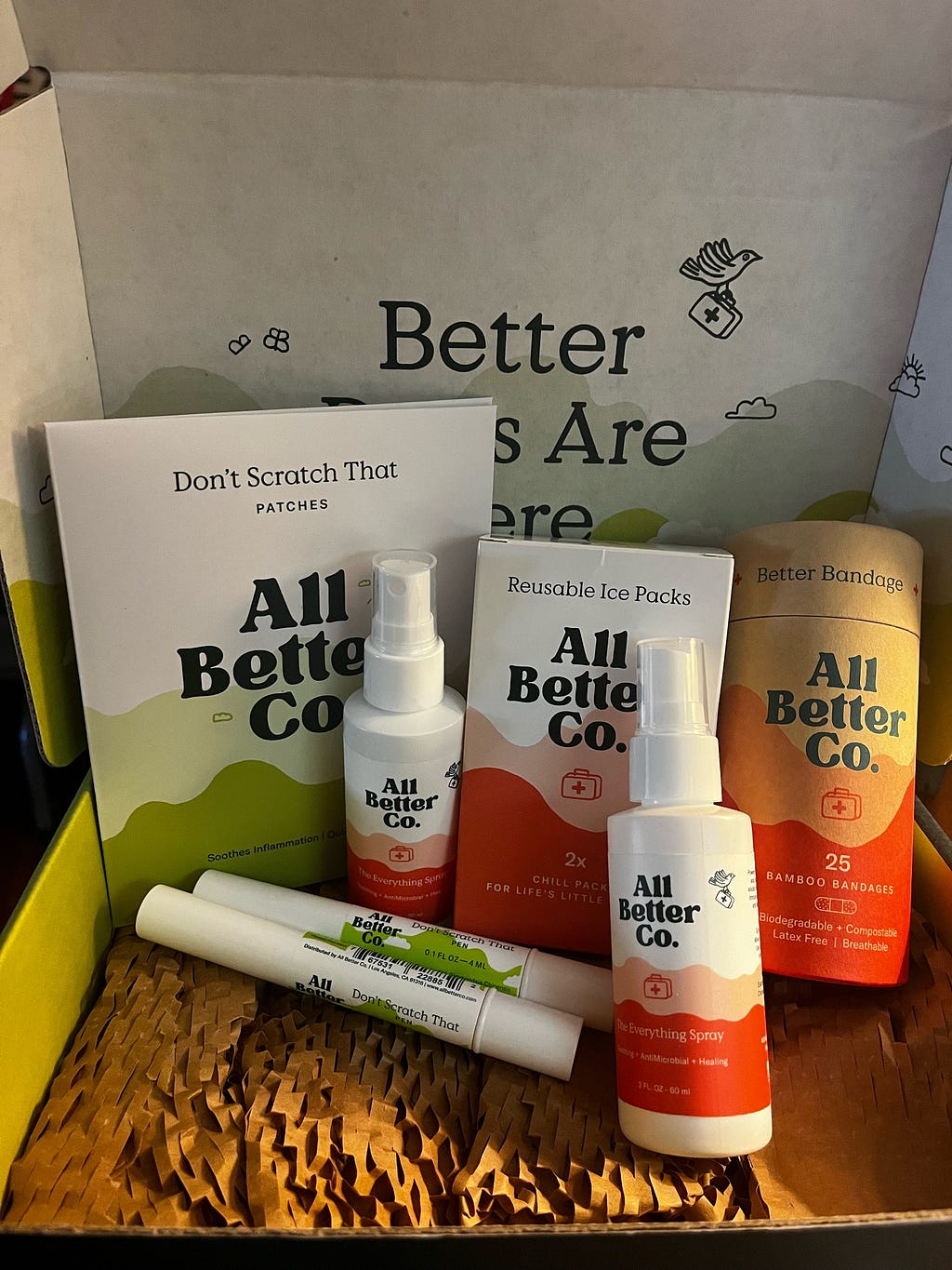 Image of box of All Better Co products