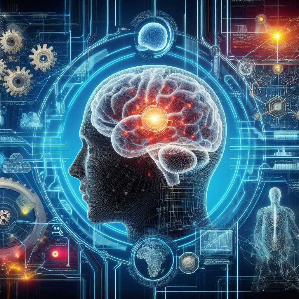 The convergence of brain zapping technologies and cyber physical systems, illustrating the opportunities, challenges, risks, and ethical dilemmas in human-machine interaction. Image generated by Bing.
