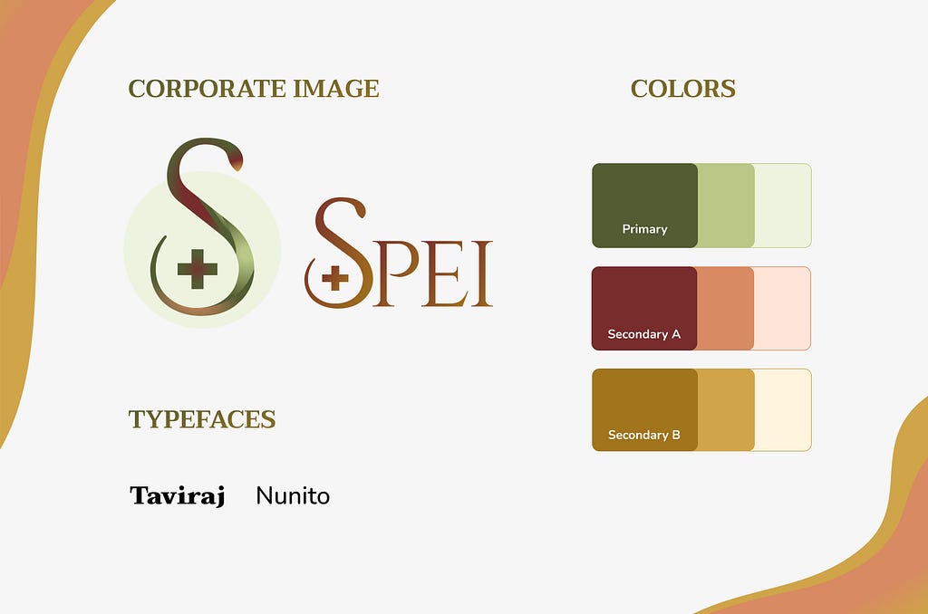 Logo, primary and secondary colour palette and the typefaces of the project: Taviraj and Nunito