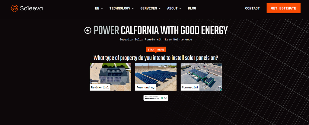 Soleeva Energy home page