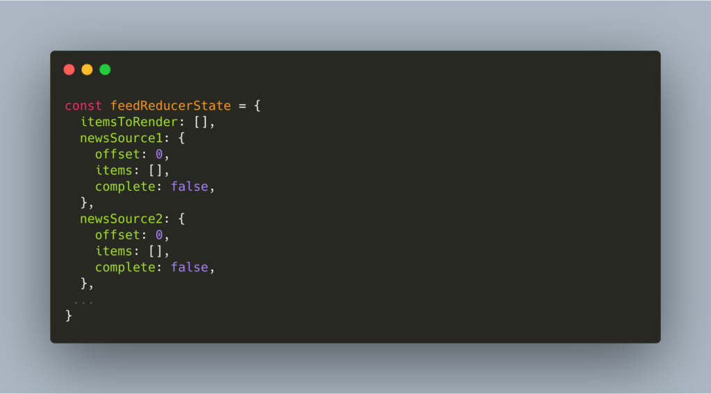 Initial reducer state
