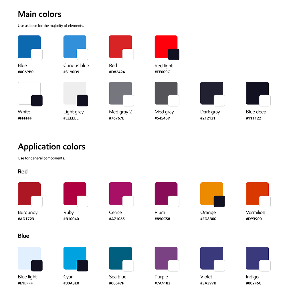 Image containing Standard Design System color palette.