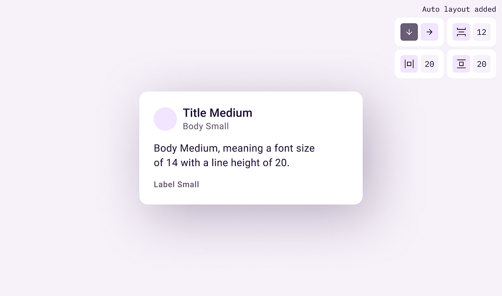 Example of a card made using Figma auto layout