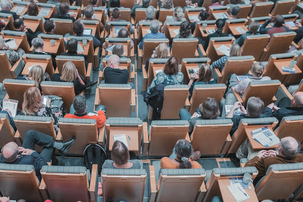 Students in a lecture theatre