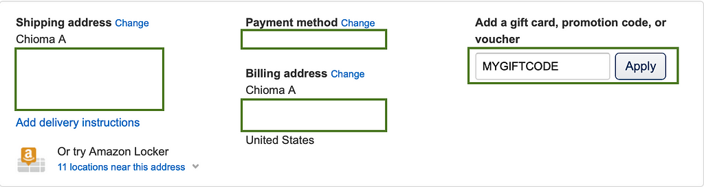 Apply gift card on Amazon.com from Nigeria