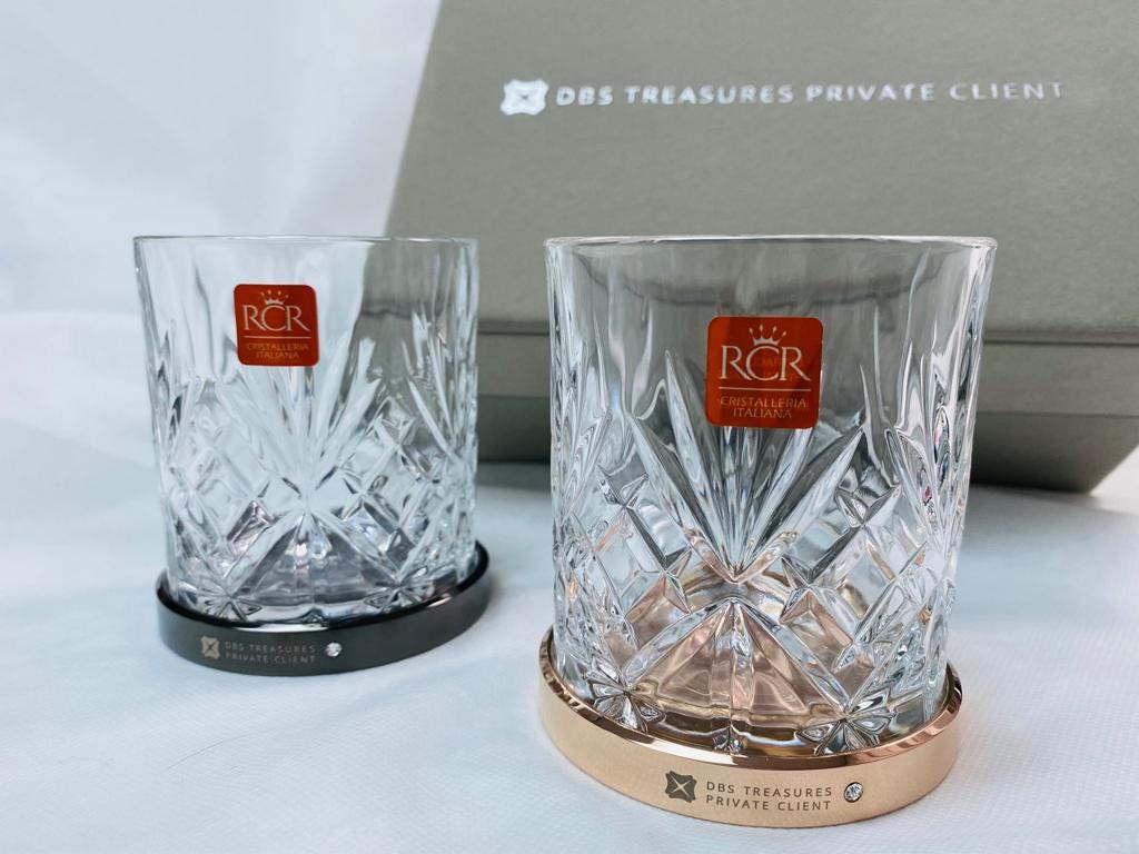 DBS Treasures Whisky Glass & Stainless Steel Coasters Gift Set